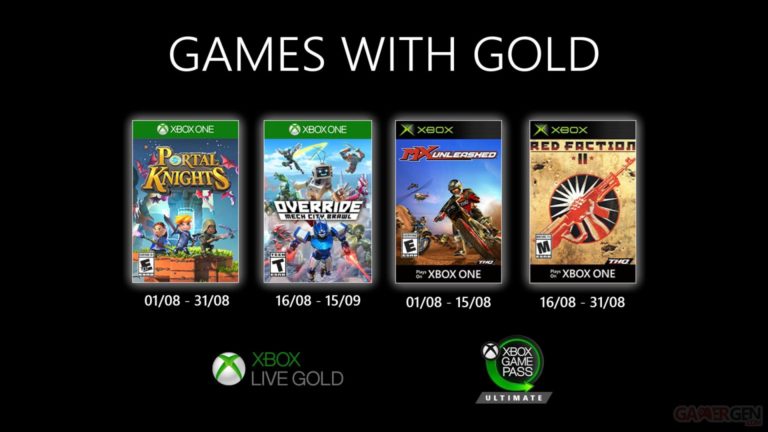 Xbox Games With Gold août 2020