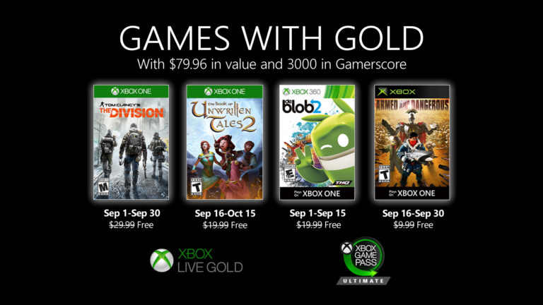 Xbox Games With Gold Septembre 2020