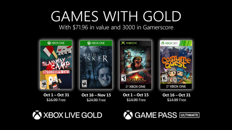 Xbox Games With Gold octobre 2020