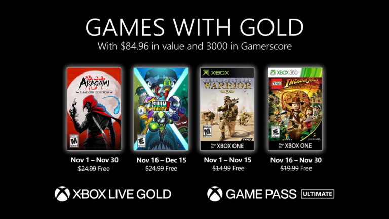 Xbox Games With Gold novembre 2020