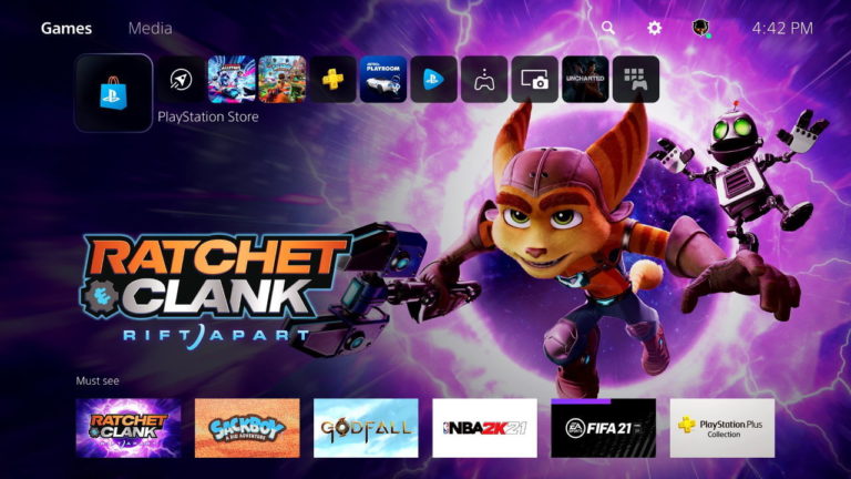 Playstation 5 interface