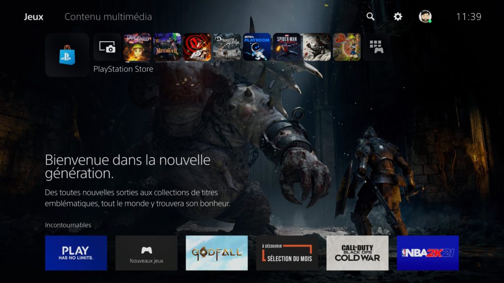 Interface Playstation 5