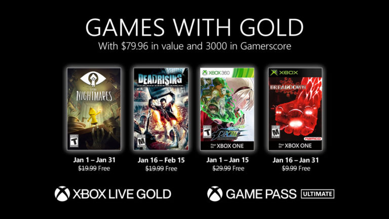 Xbox Games With Gold janvier 2021