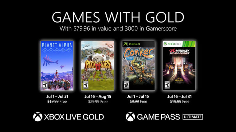 Games With Gold juillet 2021