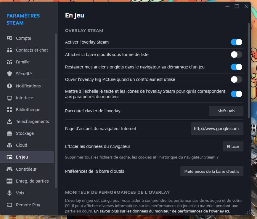 Tuto : moniteur de performances de l'overlay Steam