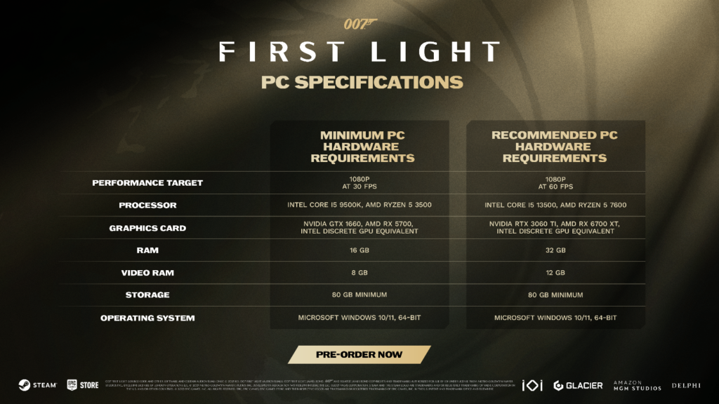 007 First Light configuration PC