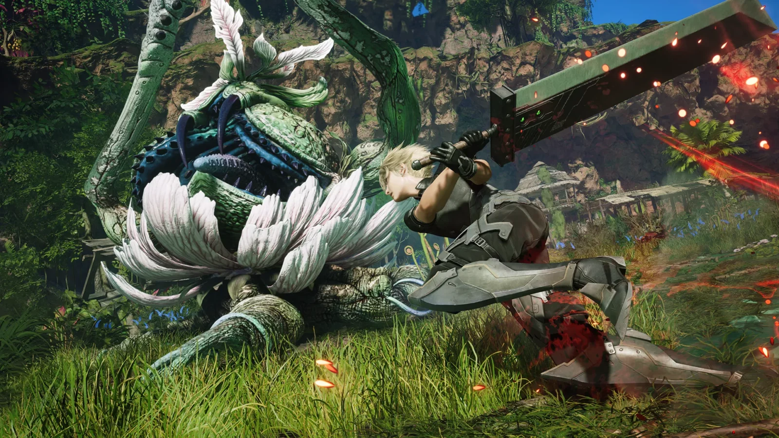 Cloud qui se bat dans Final Fantasy VII Revelation