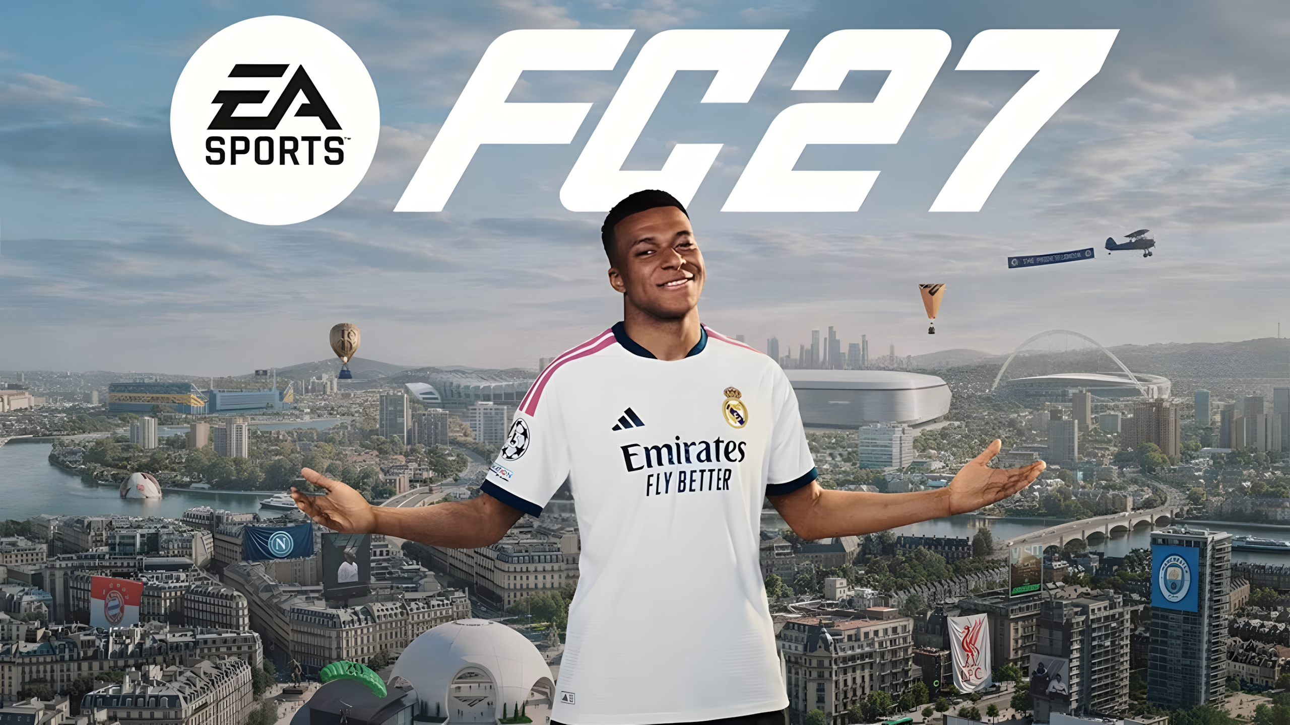 Kylian Mbappe sur la cover officiel de EA FC 27
