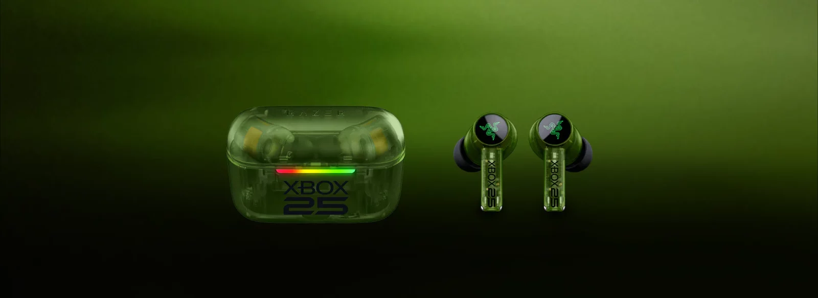 Écouteurs Razer Hammerhead V3 X HyperSpeed pour Xbox 25 Anniversary Edition
