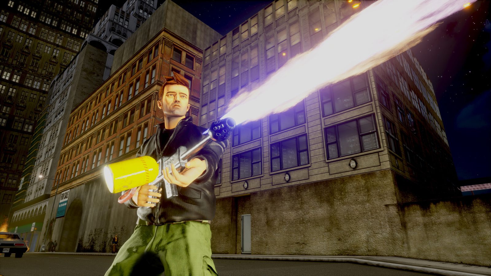 Echo : GTA 3 Definitive Edition, la même liberté à vingt-cinq ans d'écart Claude avec un lance-flammes dans GTA III Definitive Edition