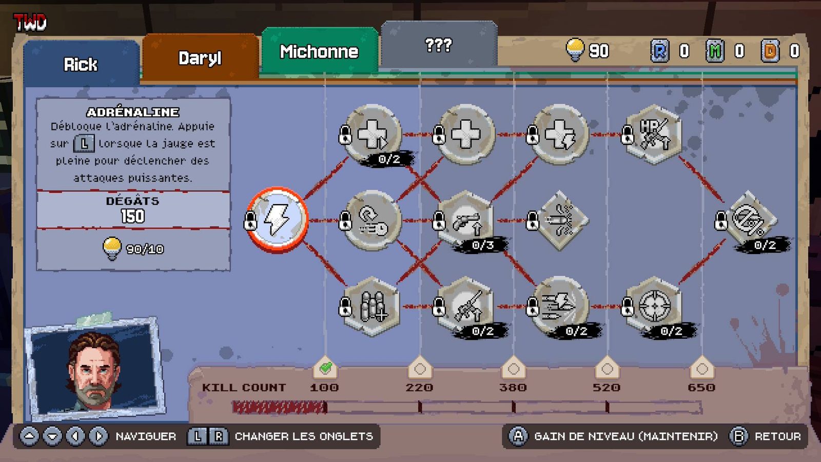 Arbre de compétences de Rick dans Streets of Survival