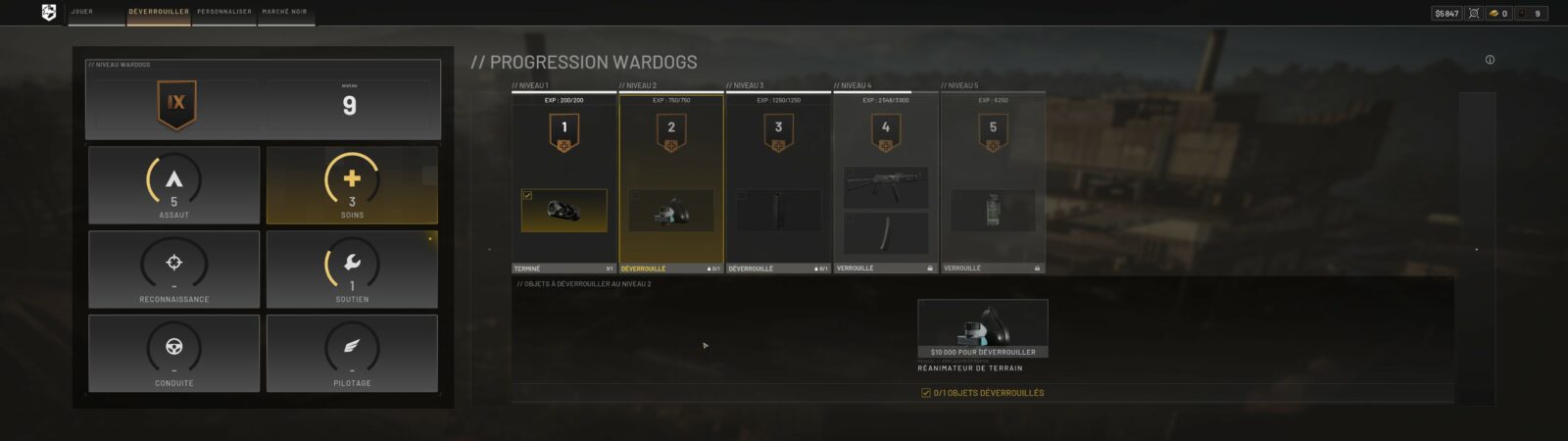 Wardogs : Du renouveau dans le monde des FPS et ça fait du bien Progression de la classe Soins dans Wardogs avec le déblocage du réanimateur de terrain