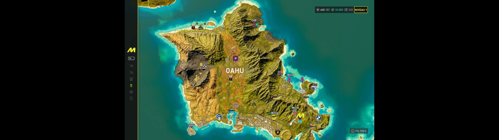 Pourquoi commencer The Crew Motorfest en 2026 ? Carte de l'île d'Ohau couverte d'activités