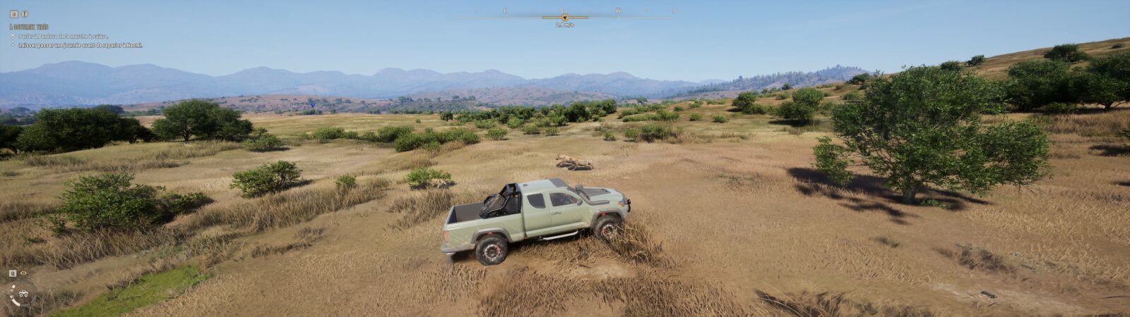 Way of the Hunter 2 : Soudain j'ai vu passer des oies sauvages Pick-up 4x4 traversant la savane sèche de Kilimaya
