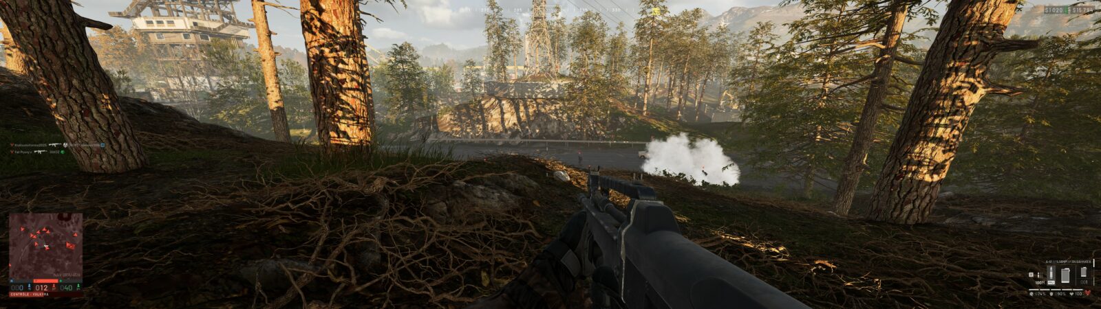Wardogs : Du renouveau dans le monde des FPS et ça fait du bien Progression en forêt dans Wardogs avec un nuage de fumée au loin