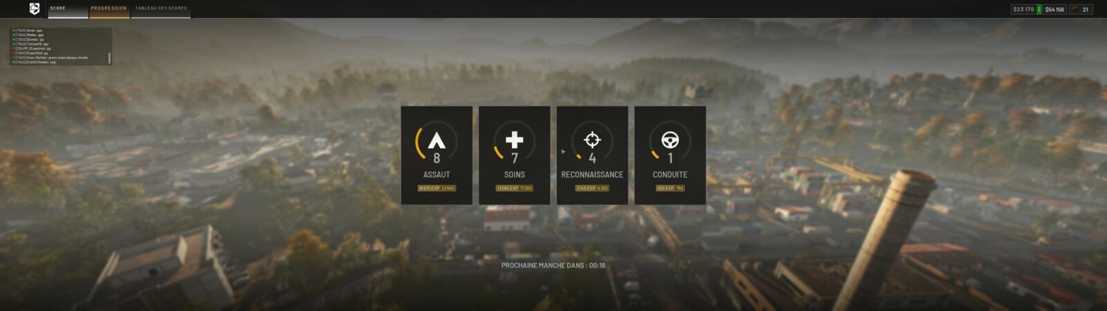 Wardogs : Du renouveau dans le monde des FPS et ça fait du bien Expérience gagnée par classe à la fin d'une manche de Wardogs