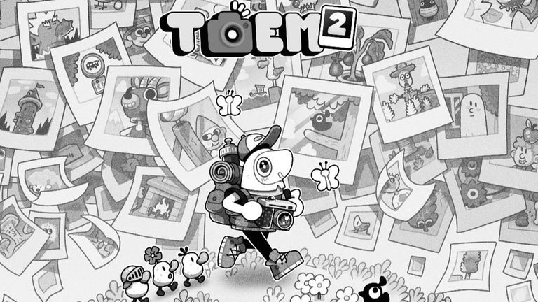 Artwork de TOEM 2, le personnage entouré de polaroïds